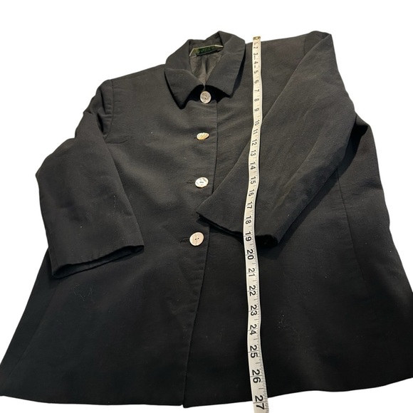 Austin Reed Black Button Front Wool Jacket  Sz 14 - Picture 8 of 11